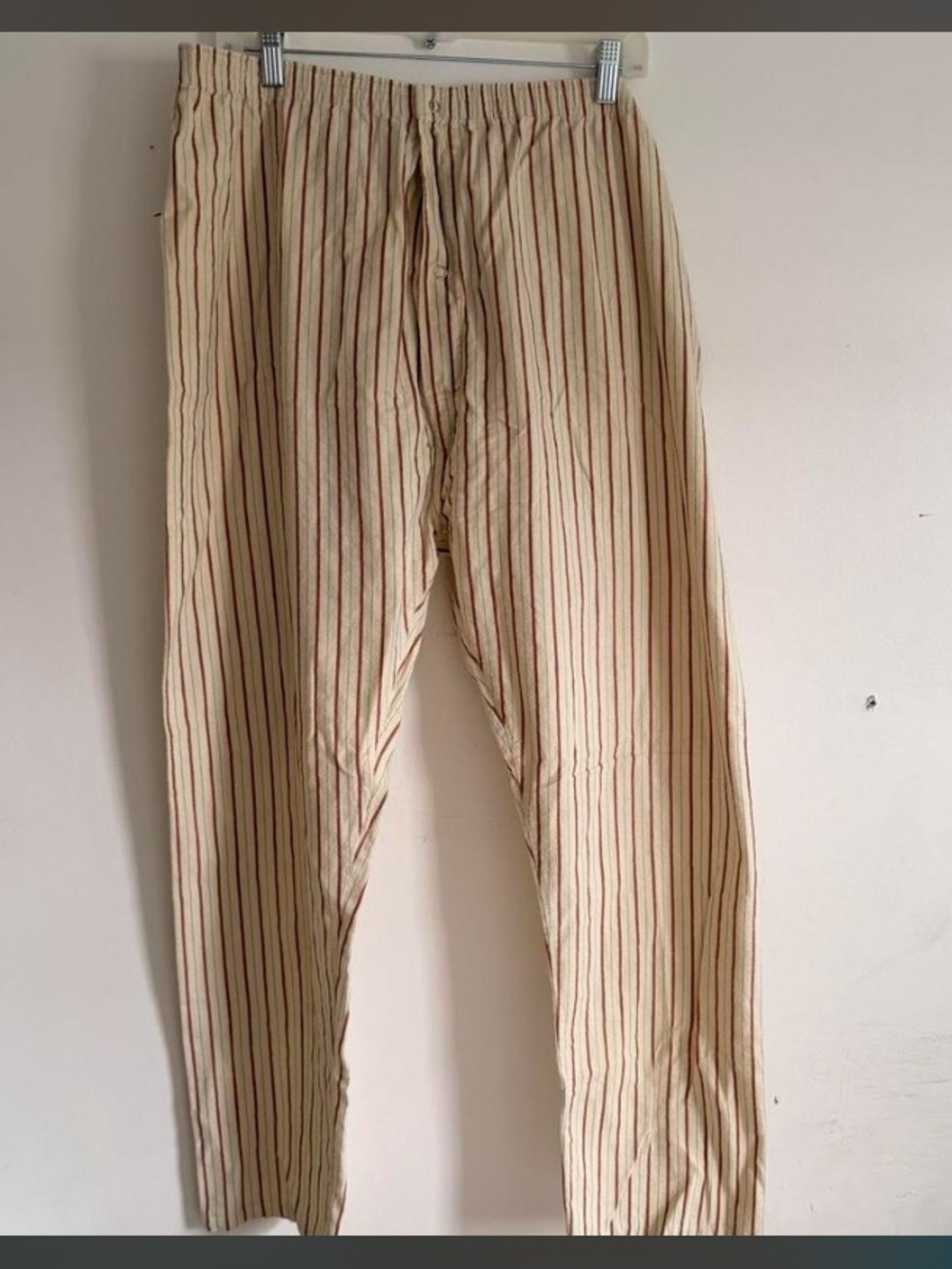 Cream Striped Lounge Pants Size XL